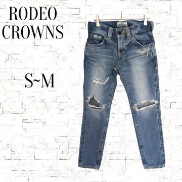 [ 로데오 크라운 ] 코튼 데미지 데님 청바지 블루 계열 S~M