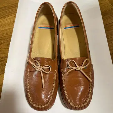 25.5cm 브라운 가죽 로퍼 약 3cm 힐