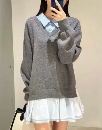 릴리 브라운 셔츠 도킹 프릴 미니 원피스