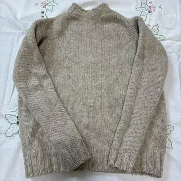 Harley of Scotland 니트 스웨터 울 100% 베이지