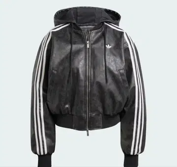 새상품 S 사이즈 adidas 시즌 3 페이크 가죽 자켓 JX9225