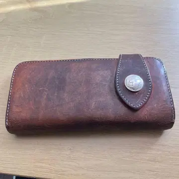 브라운 가죽 장지갑 카드 포켓 부착 ALZUNI