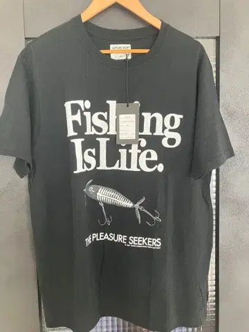 #FISHING LIFE VINTAGE TEE 블랙 L