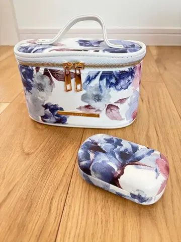 화장품 파우치 메이크업 수납 잡화 케이스 포함 수채화 꽃무늬