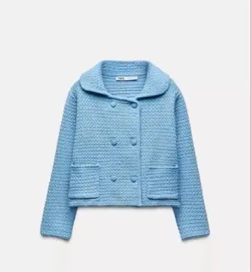 ZARA 라이트 블루 더블 버튼 가디건 S