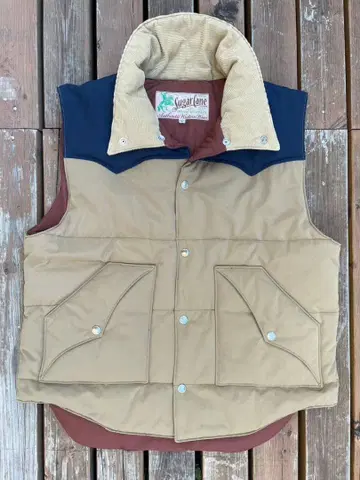 Sugar Cane 다운 베스트 베이지/네이비/브라운 L