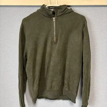 Hartford 하프 지퍼 후드티 M 올리브 그린 80s