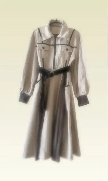 Favorite 바이컬러 벨트 부착 클래시컬 옷장 원피스