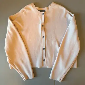 Uncrave 앙크레이브 크루넥 니트 가디건 핑크