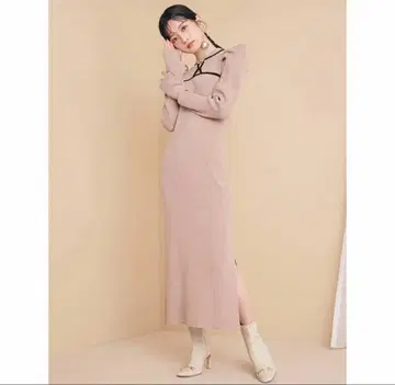 LILY BROWN 퍼프 슬리브 롱 원피스