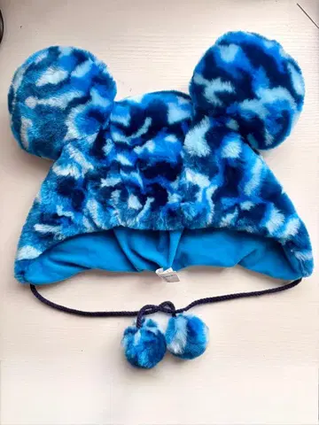 디즈니 팬 캡 58cm 블루 레오파드 무늬