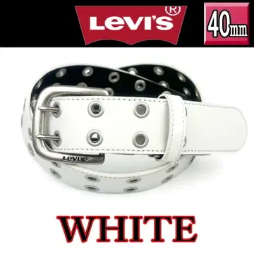 화이트 6911 리바이스 더블 핑 벨트 인조 가죽 폭 40mm 화이트