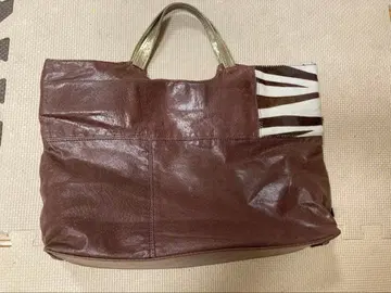 토트백 제브라 패턴 송치 가죽