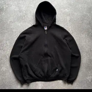 Russell 90s 블랙 지퍼 후드티 M
