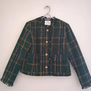 coen 체크 무늬 트위드 자켓 M 사이즈
