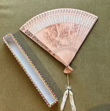 대나무 부채 수묵화 매화 케이스 포함