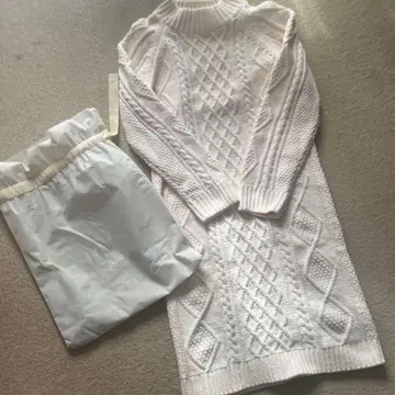 gelato pique 화이트 니트 원피스