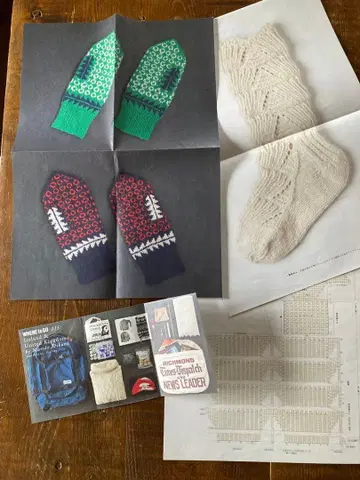 미쿠니 마리코 씨 편직 도안 미튼 Berry 곰 발자국 MUJI 리플렛