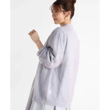 야마다야 Vin 에어리 모헤어 라메 니트 가디건 (라이트 퍼플)