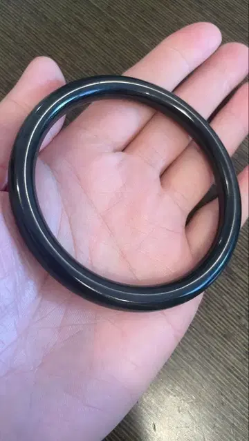 화전옥 가는 짙은 녹색 (탑청) 뱅글 61.7mm