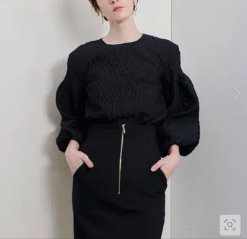 알아바일 후쿠레 자카드 블라우스 자카드