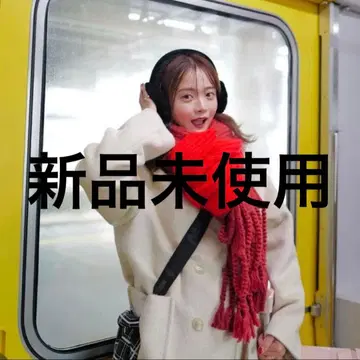 피누에 트라이컬러 니트 머플러 RED