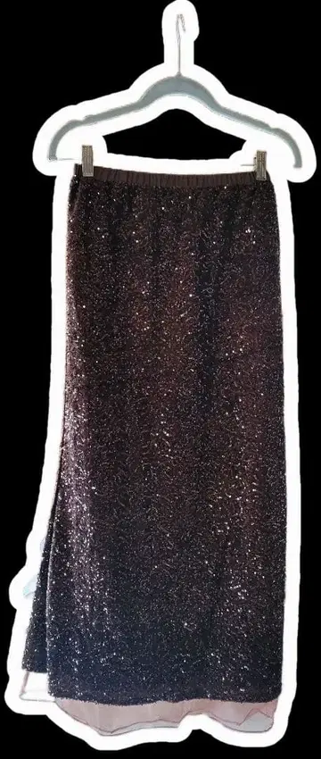 여성용 스팽글 롱 스커트