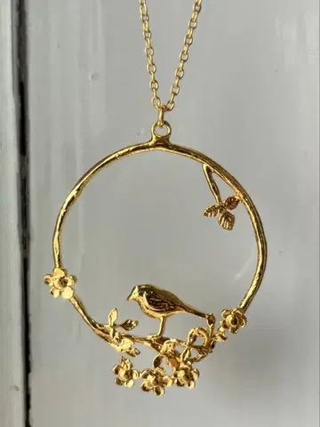 알렉스 몬로 Flowery Bird Loop Necklace