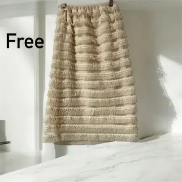 큐빅 레이스 스커트 아이보리 F 개성있는