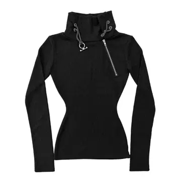 [ THEAIRTOWN ] 하이넥 집업 슬림 니트 시즈니룩