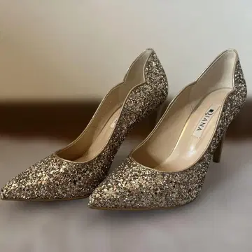 DIANA 골드 글리터 하이힐