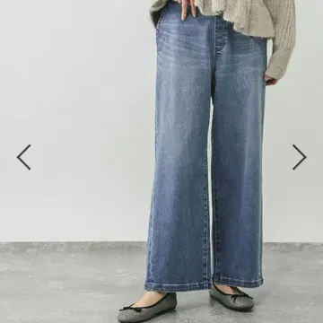 GLOBAL WORK GOOD 데님 따뜻한 이지 팬츠 미들 블루