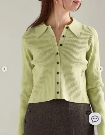 테치치 폴로 칼라 크롭 가디건