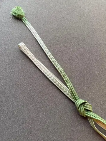 허리띠 평조 그린 x 화이트 흐림