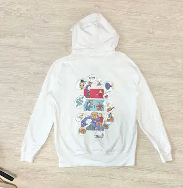 레프트 얼론 후드 맨투맨 센터 로고 자수 백 프린트 인기 L