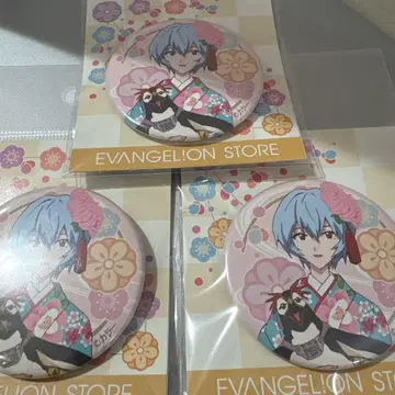 EVA STORE 오리지널 캔뱃지 세트/레이(기모노)&펭귄