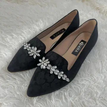 고품질 DIANA 비쥬 레오파드 블랙 플랫슈즈