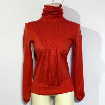 MK 미쉘클랑 터틀넥 니트 [ S상당 ] 살몬 핑크 모 100%