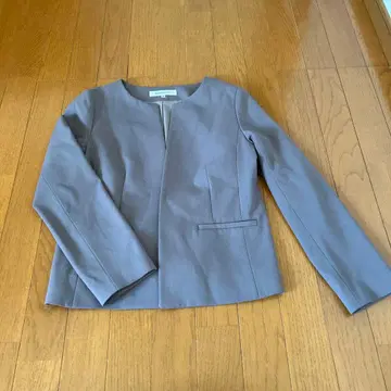 그레이 노카라 자켓과 팬츠 세트