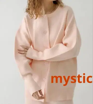 mystic 살몬 핑크 긴팔 가디건