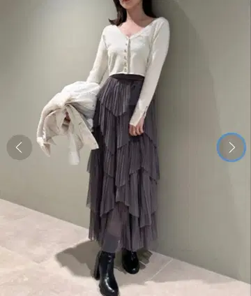 snidel 플리츠 티어드 샤샤 스커트