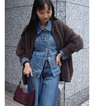 lagunamoon 미니 샤기 니트 가디건