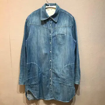 Green Wood 데님 워크풍 셔츠 used 가공 빈티지
