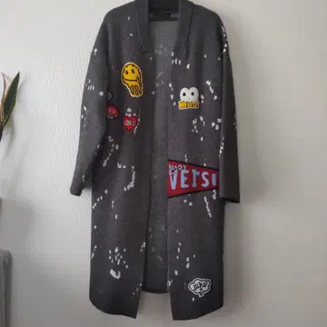 야마다야 SCOT CLUB 패치워크 디자인 롱 코트 그레이