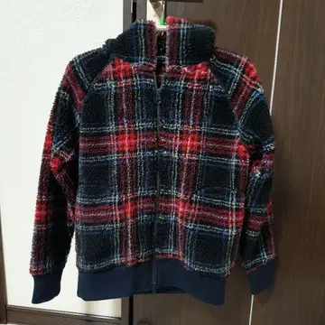 새상품급 Gymphlex 체크 무늬 보아 후드티 14 사이즈