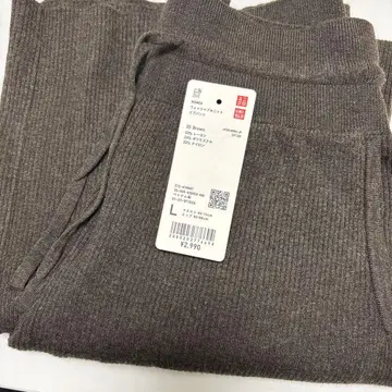 워셔블 니트 리브 팬츠 L 사이즈