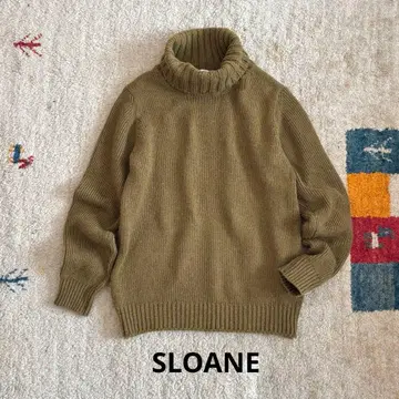 슬론 지롱 램스울 캐시미어 터틀넥 니트 카키 사이즈 3