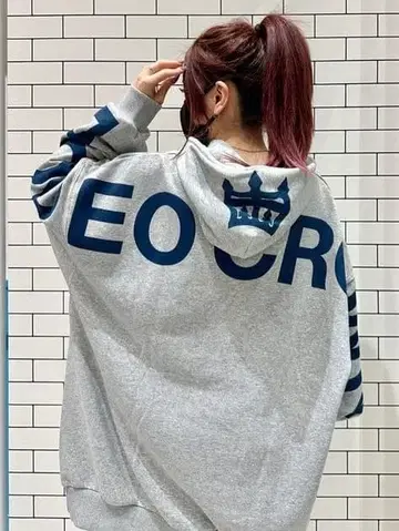 신상 로고 후드티 원피스 멜란지 그레이 FREE 6600엔