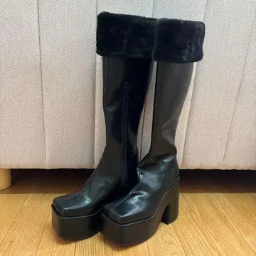 다리치 퍼 플랫폼 롱 부츠