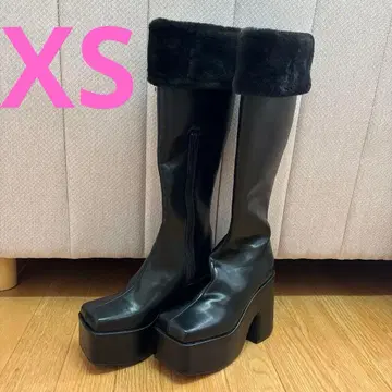 다리치 퍼 플랫폼 롱 부츠